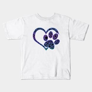 Dog Paw Lover, Dog Mom, Dog Dad, Dog Lover Kids T-Shirt